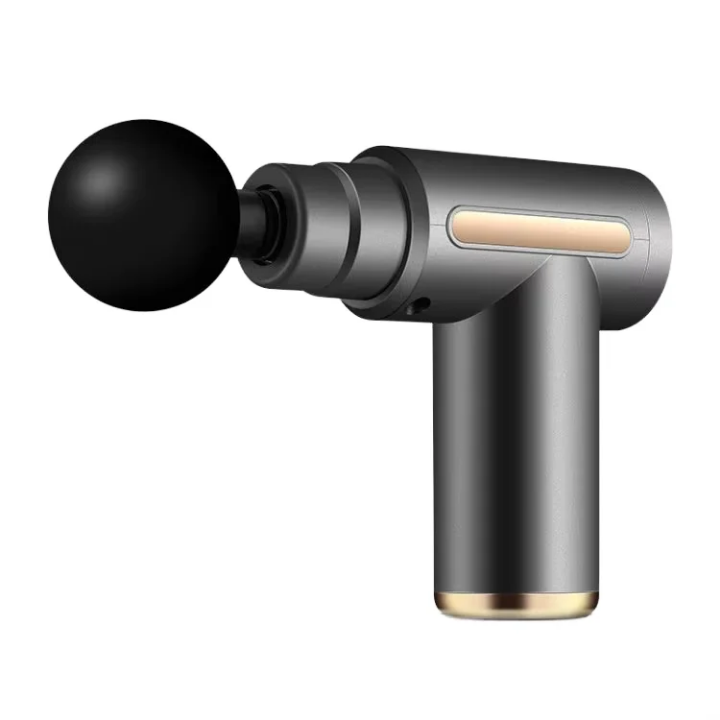 Professional massage gun for deep relief of muscle knots and immediate physical recovery at home or while traveling. Available in Santieshop-Bonaire.