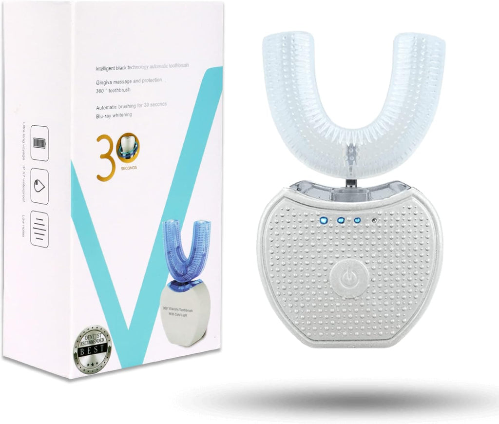 Step by step guide on how to use the smart U-shaped ultrasonic toothbrush with toothpaste - SANTI ESHOP Kralendijk, Bonaire