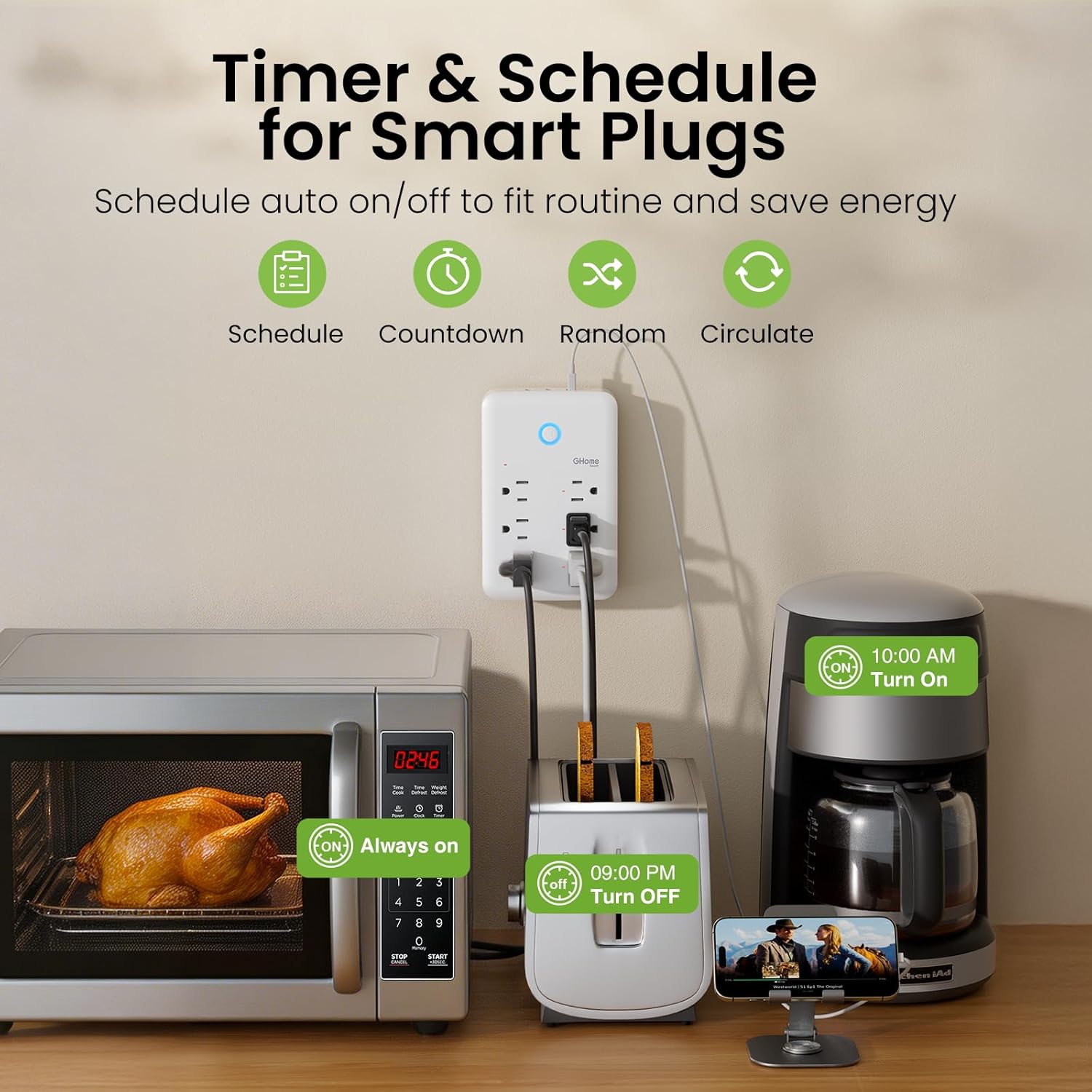 A modern automated home where household appliances turn on via Alexa smart voice commands