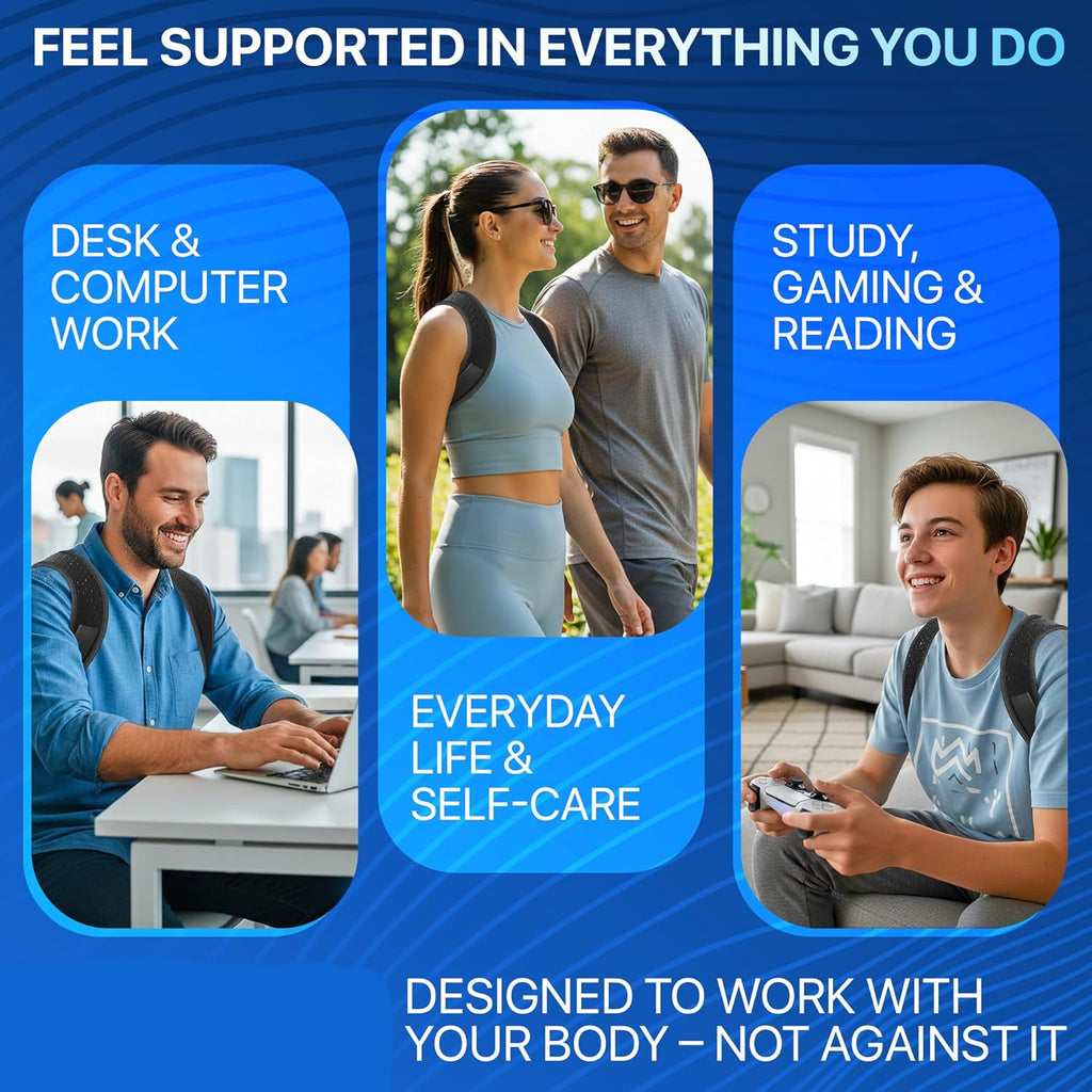 Ergonomic posture corrector brace for back pain relief