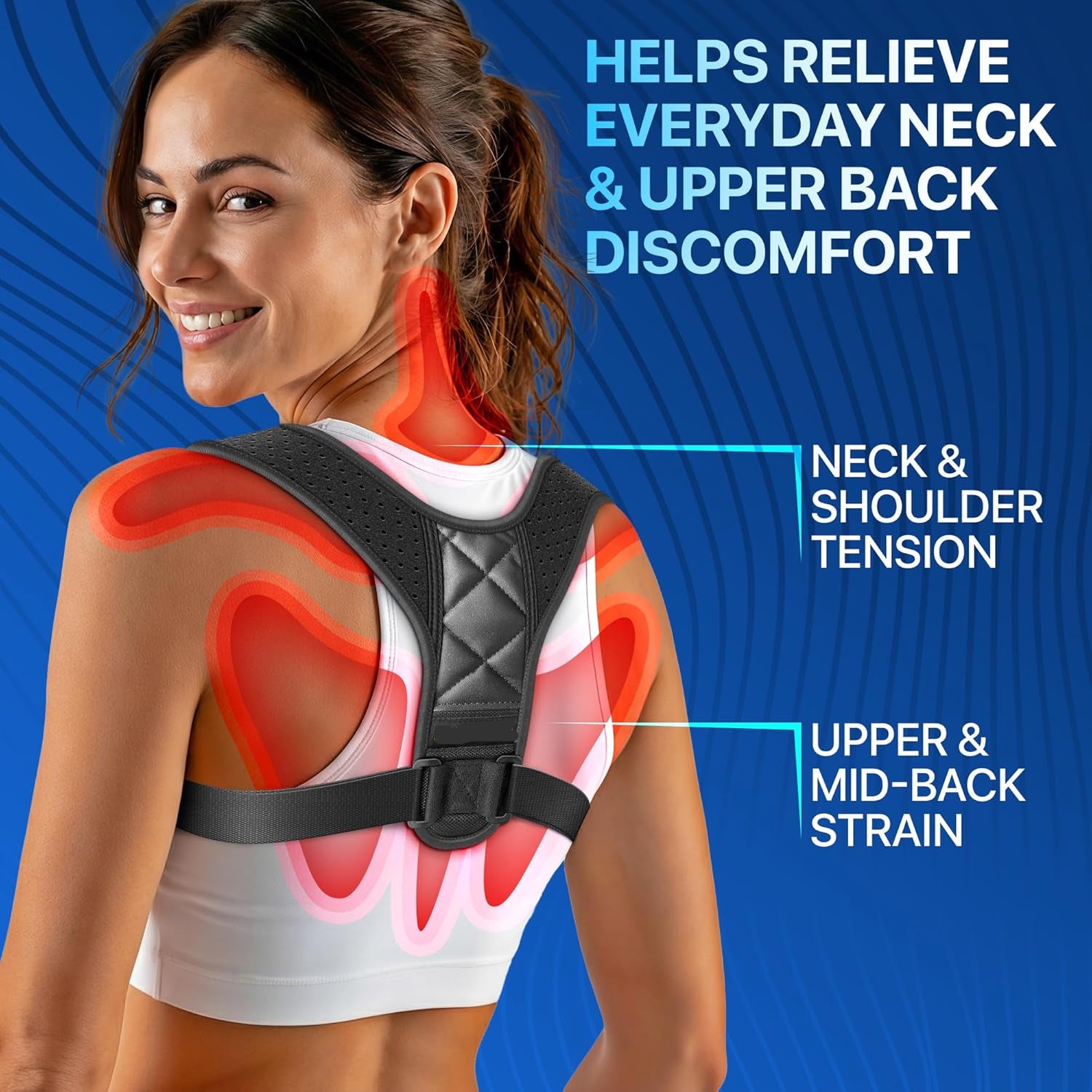 How to wear and adjust the breathable posture corrector straps