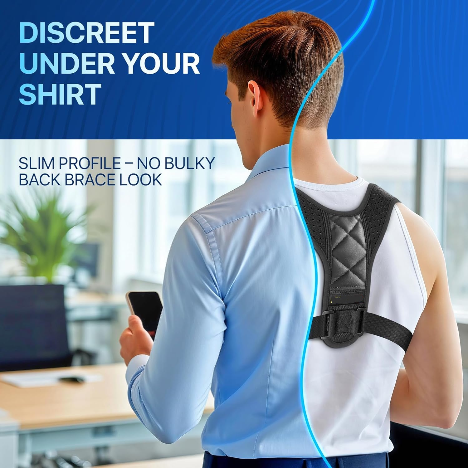 Ergonomic posture corrector brace for back pain relief