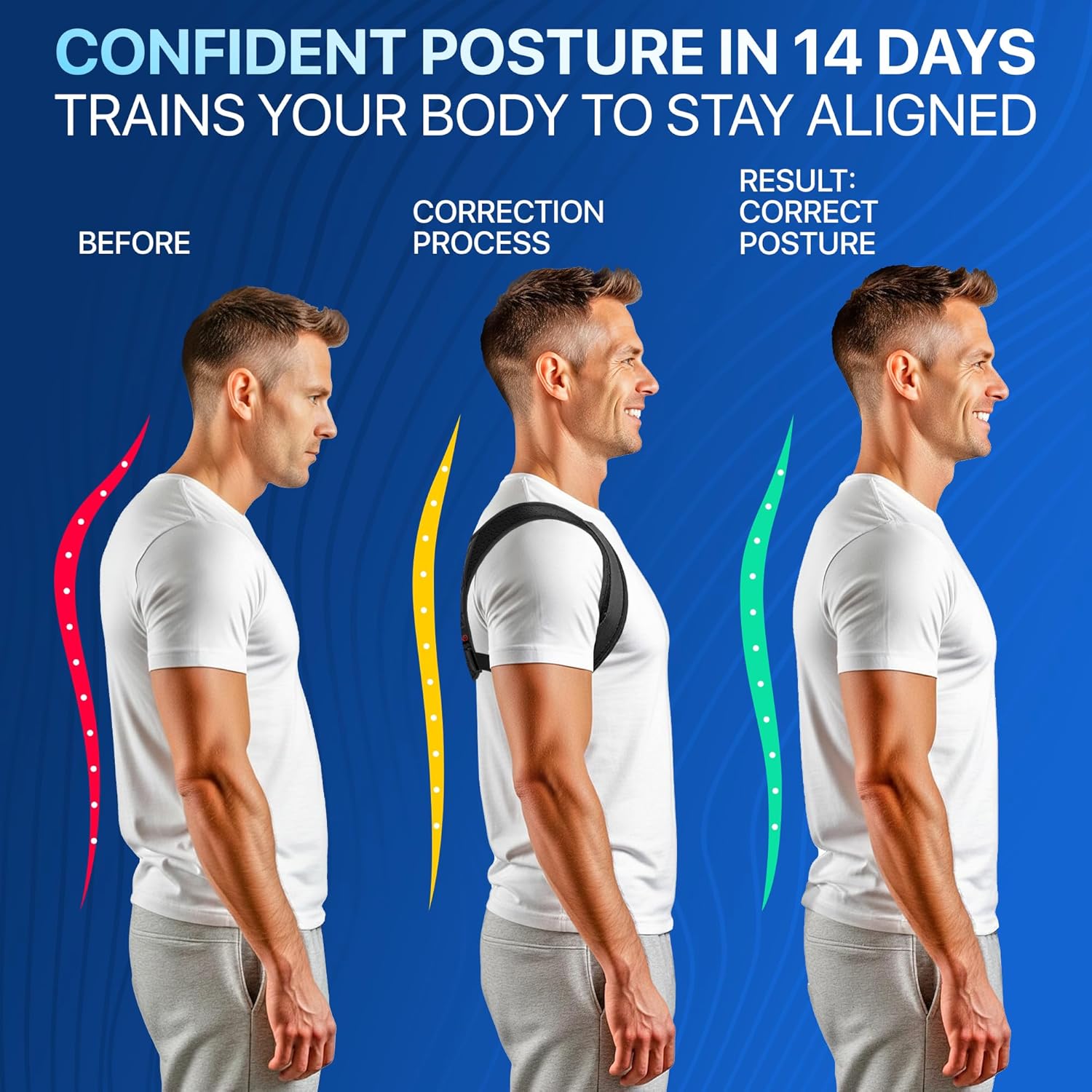 Spine alignment and structural support posture corrector diagram