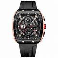 CURREN chronograph watch with black silicone strap, high-performance geometric design to project authority, success, and an unmatched professional style available in Santieshop-Bonaire