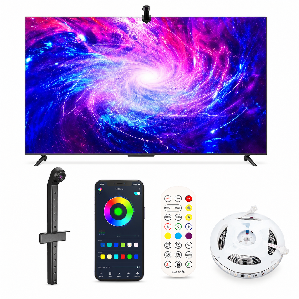 Complete backlight kit for television with smart LED strip sync camera remote control and mobile app - SANTI ESHOP Kralendijk, Bonaire