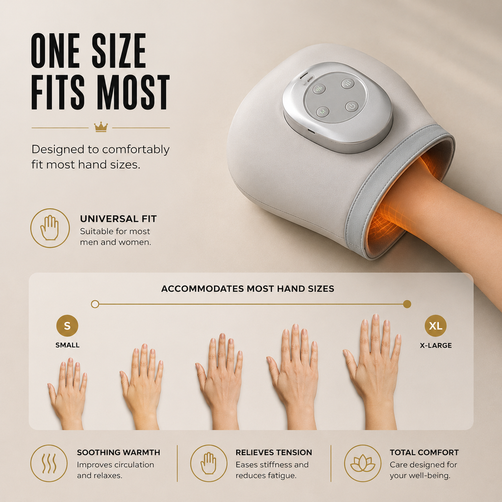 Person using the compression massager to relieve joint tension and fatigue in the hand - SANTI ESHOP