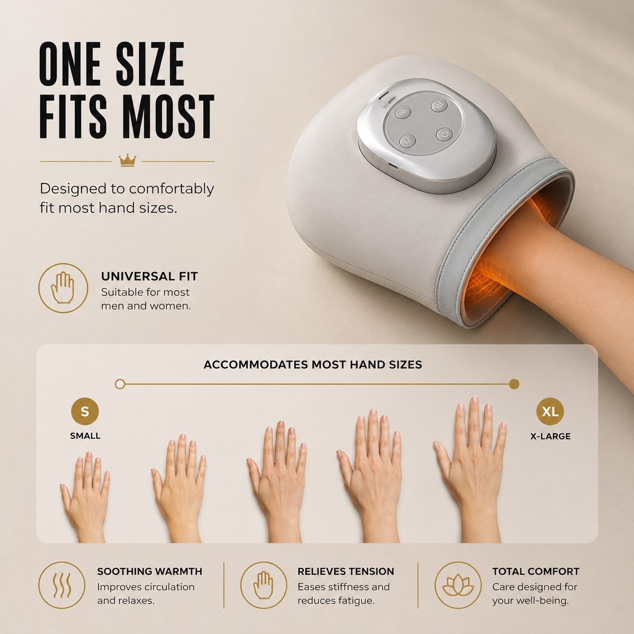 Person using the compression massager to relieve joint tension and fatigue in the hand - SANTI ESHOP