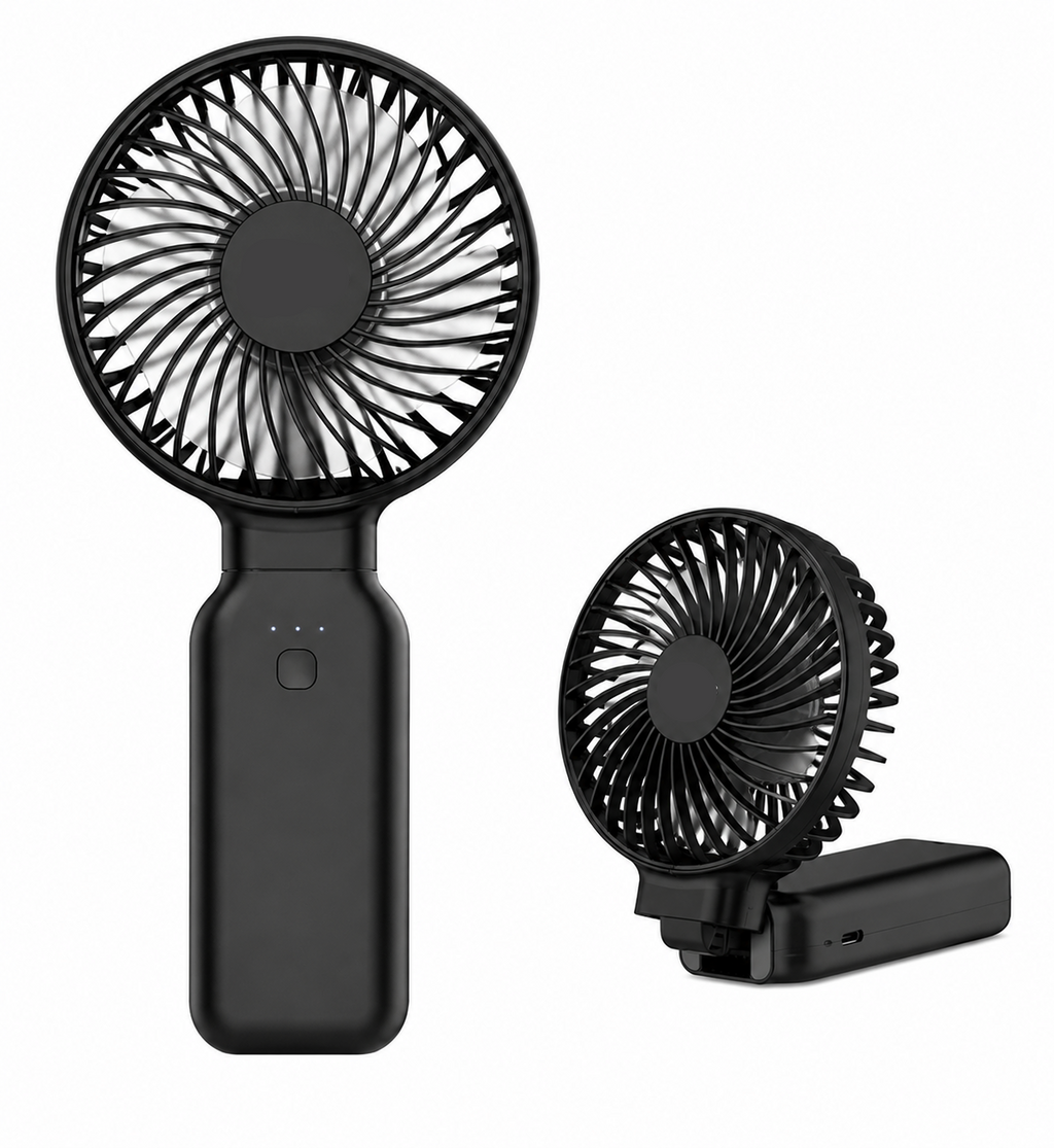Black 3-in-1 portable handheld fan with power bank feature-in SANTIESHOP Kralendijk, Bonaire