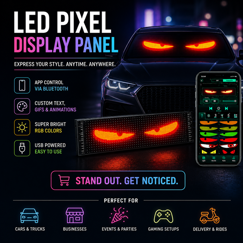 Smartphone app controlling smart LED pixel matrix display