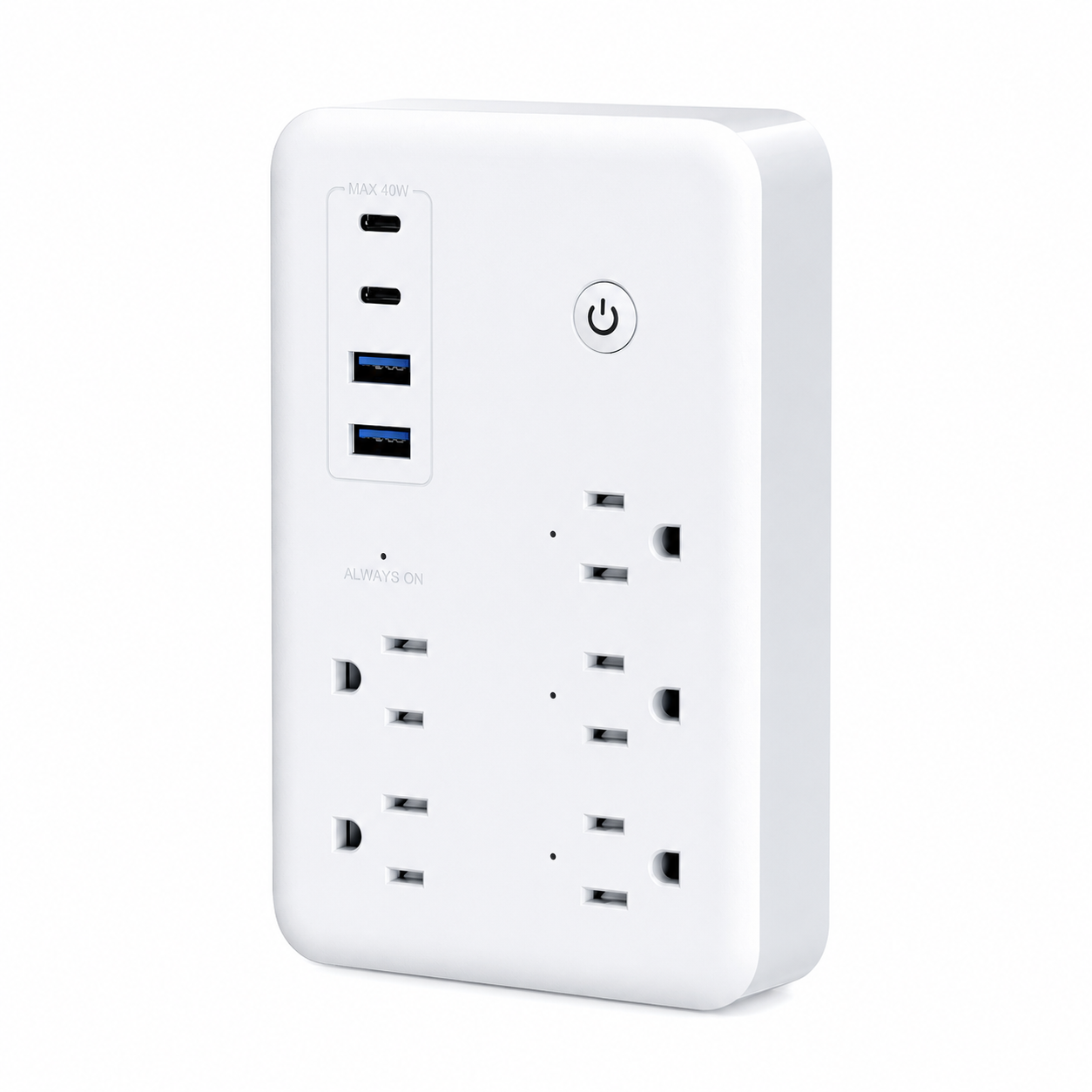 10-in-1 Wi-Fi smart power strip showing its indicator lights and active USB ports from-Santi Eshop Kralendijk, Bonaire