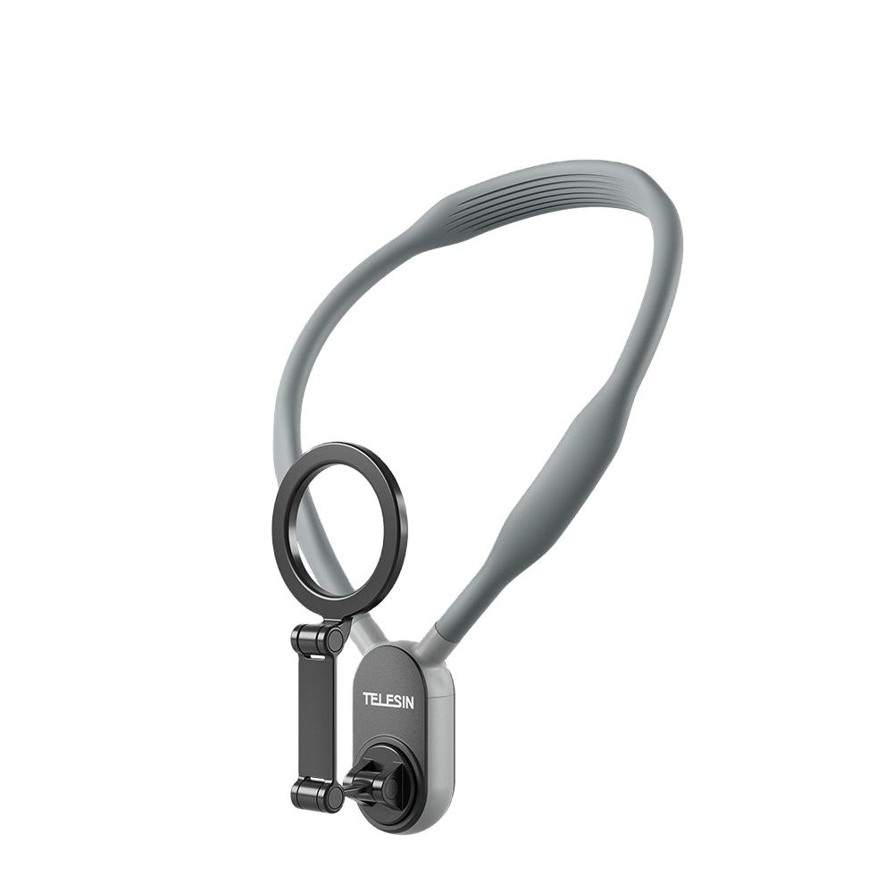 Premium gray neck holder kit showing universal adapter rings compatible with all phone models - SANTI ESHOP Kralendijk, Bonaire