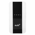 Angled view of the portable white Mifi router with its glossy black central panel displaying the 4G 5G text and active status icons from- SantiEshop Kralendijk, Bonaire